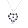 0.88ctw Blue Sapphire and White Diamond Heart Shaped Pendant 14k White Gold