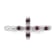 Rhodium Over Sterling Silver Stackable Expressions Cross Garnet Ring 0.14ctw