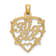 14k Yellow Gold Textured Big Sis in Heart Charm