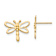 14k Yellow Gold Children's 12mm Dragonfly Stud Earrings