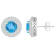 7mm Round Swiss Blue Topaz And White Topaz Rhodium Over Sterling Silver
Double Halo Stud Earrings