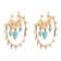 Barse Jewelry Blue Composite Turquoise Gold Tone Hoop Earrings