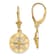 14k Yellow Gold Mini Nautical Compass Dangle Earrings
