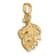 Gold Textured 3D Acorn with Leaf Pendant