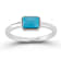 Rachel Zoe Rectangular Lab-Created Turquoise Solitaire Ring in Rhodium
Over Sterling Silver