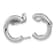 Rhodium Over 14k White Gold Polished U Shape Clip On and Stud Earrings