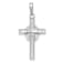 Rhodium Over 14K White Gold Polished Claddagh Cross Pendant