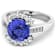 3.15ctw Violet Tanzanite and Diamond 14K White Gold Halo Ring