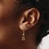 14K Two-tone Gold Satin and Diamond-Cut Heart Dangle Earrings