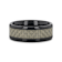 MYSTIQUE Beveled White Carbon Fiber Inlaid Ceramic Ring 8mm