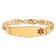 14k Yellow Gold Medical Soft Diamond Shape Red Enamel Curb Link ID Bracelet