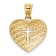 Rhodium Over 14K Two-tone Gold with Rhodium US Flag With Cross Heart Pendant