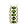 Chrome Diopside Oval And White Zircon Pendant Necklace In 18K Gold Over
Sterling Silver 4.76ctw