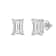 White Cubic Zirconia 14k White Gold Studs With Velvet Gift Box 3.00ctw