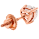 White Cubic Zirconia 14k Rose Gold Heart Studs With Velvet Gift Box 1.50ctw