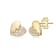 Clear Cubic Zirconia, 14K Yellow Gold Plated over Sterling Silver Heart
Stud Earrings