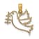 14k Yellow Gold Cut-Out Dove with Olive Branch Charm