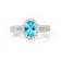 Rhodium Over Sterling Silver Paraiba Blue Apatite and Lab Grown Diamond
Oval Ring