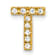 10k Yellow Gold 0.09 cttw Diamond Letter T Initial Charm