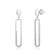 Pave CZ Oval Drop Earrings In Sterling Silver