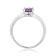 Rectangular Cushion Amethyst Sterling Silver Solitaire Ring, 0.85ct