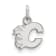 Rhodium Over Sterling Silver NHL LogoArt Calgary Flames Extra Small Pendant