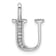 14K White Gold Diamond Letter U Initial Pendant