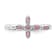 Rhodium Over Sterling Silver Stackable Expressions Cross Pink Tourmaline
Ring 0.1ctw