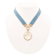 Barse Jewelry Blue Denim Dreams White Mother of Pearl Ribbon Golden
Pendant Necklace