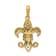 14k Yellow Gold and Rhodium Over 14k Yellow Gold Diamond Fleur De Lis Pendant
