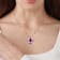 African Amethyst and Diamond 14K Rose Gold Halo Necklace 5.50ctw