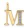 14K Yellow Gold Diamond Letter M Initial Pendant