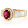 Grape Color Garnet, White Zircon And White Mother-Of-Pearl Band Ring In
18K Gold Over Sterling Silver 1.49ctw