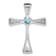 Rhodium Over 14k White Gold Blue Topaz and Diamond Cross Chain Slide Pendant