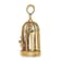 14k Yellow Gold 3D Enamel Bird Cage and Doors with 2 Birds Pendant