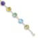 14K Yellow Gold Multi-Gemstone Circle 8-inch Bracelet