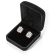 White Cubic Zirconia 14k Rose Gold Studs With Velvet Gift Box 3.00ctw