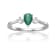 Emerald with White Sapphire Accents Sterling Silver Ring, 0.62ctw