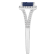 6x4mm Emerald Cut Sapphire 1/4 ctw Diamond Rhodium Over Sterling Silver
Halo Ring