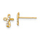 14k Yellow Gold Cubic Zirconia Cross Stud Earrings