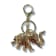 Gold Tone Multi Color Crystal Elephant Keychain