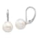 Rhodium Over 14K White Gold 8-9mm Round White Saltwater Akoya Pearl
Leverback Earrings