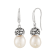 11-12mm Round White Freshwater Pearl Sterling Silver Drop Earrings