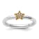 14K Yellow Gold Over Sterling Silver Stackable Expression Diamond Star
Ring 0.036ctw