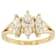 Diamond Simulant Marquise Three-Stone Ring In 18K Gold Over Sterling
Silver 2.56ctw