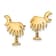 14K Yellow Gold Textured Charleston Palm Tree with Moon Stud Earrings