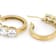 3-Stone CZ Hoop Earrings In 18K Gold Over Sterling Silver