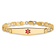 14k Yellow Gold Medical Soft Diamond Shape Red Enamel Mariner ID Bracelet