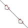 Sterling Silver Rhodium-plated Red Enamel 3-Heart with 0.5 Inch
Extension Bracelet