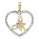 14k Two-tone Gold Diamond-cut Dragonfly in Heart Pendant